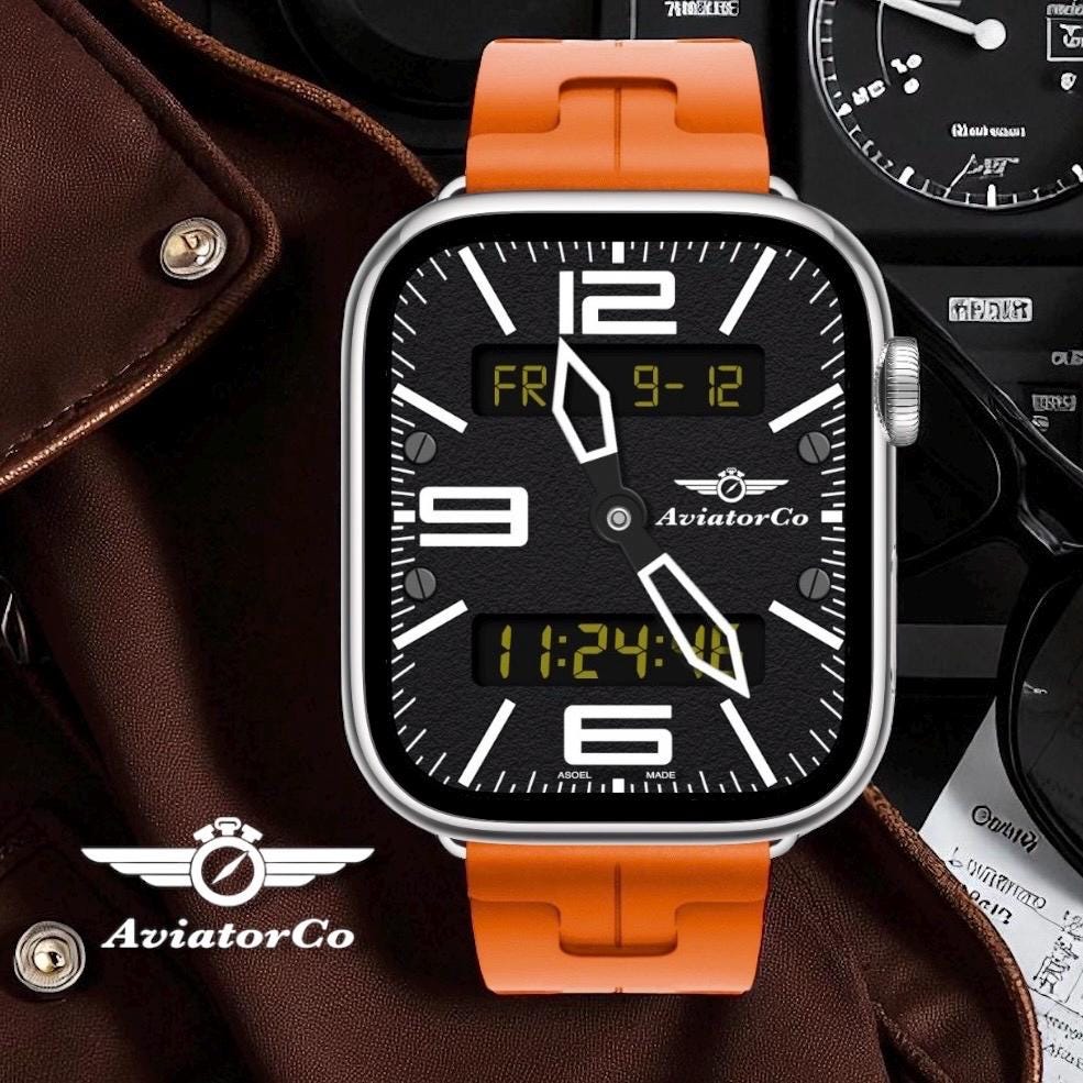 AviatorCo PVD Flight Apple Watch Face Custom Clockology Design