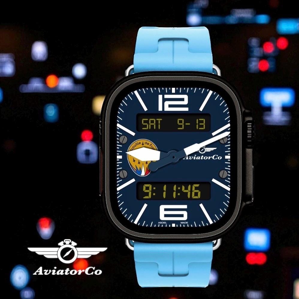AviatorCo Patrioulle Flight Apple Watch Face Custom Clockology Design Ultra and Series