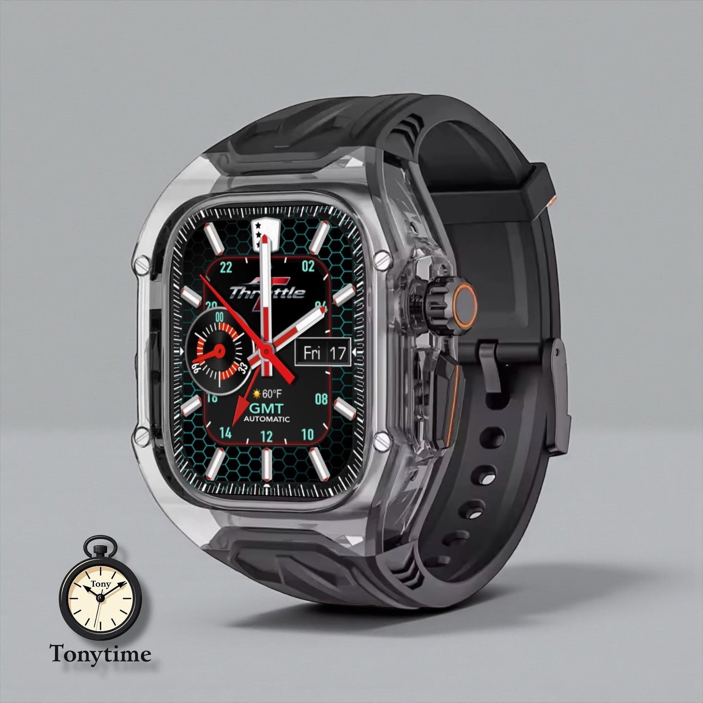 Transparent Apple Watch Modification Kit: TPU Band + PC Case (44/45mm)
