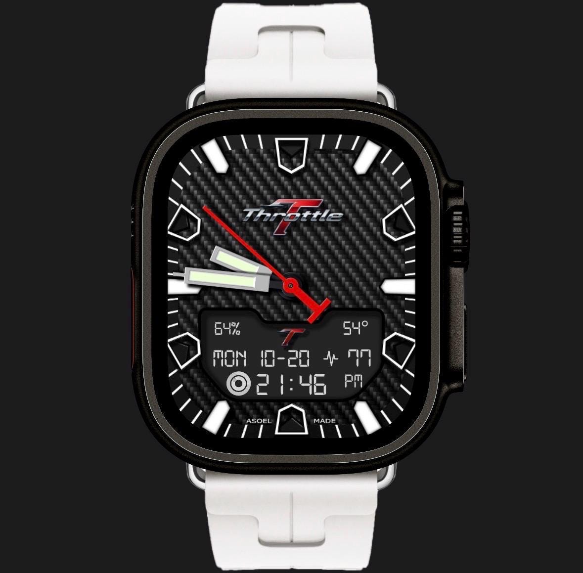 Throttle GT Carbon Fiber Watch Face for Apple Watch | Tonytime70 Exclusive for Apple Watch (Clockology)