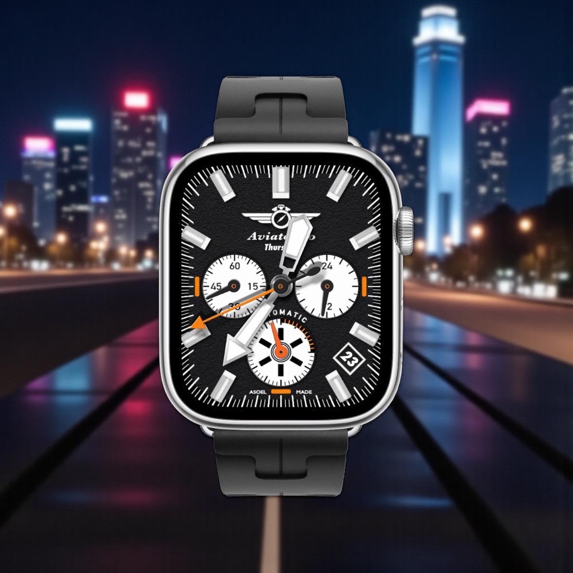 AviatorCo Bull's-Eye Apple Watch Face: Flight Chronograph (Clockology)