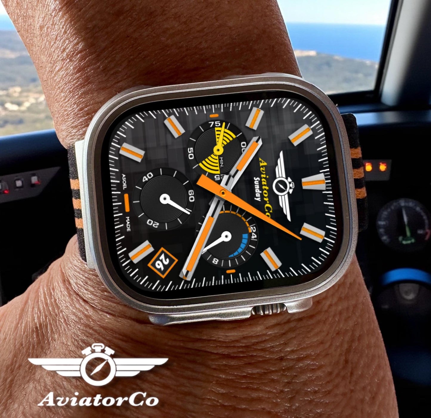 AviatorCo Altimeter 24 Apple Watch Face: Flight Chronograph (Clockology)