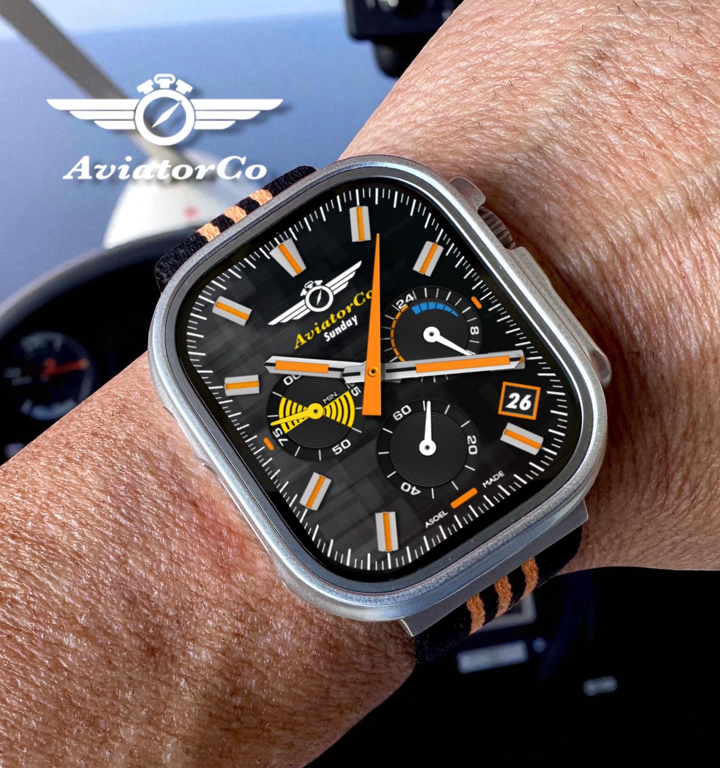 AviatorCo Altimeter 24 Apple Watch Face: Flight Chronograph (Clockology)