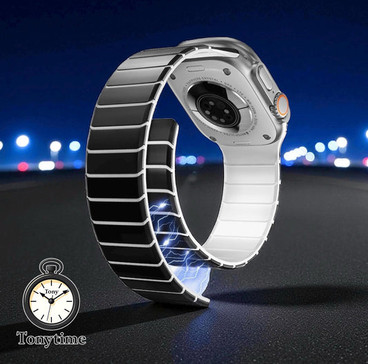 Magnetic Silicone Sport Band for Apple Watch: Ultra, SE, Series 2-10. Unisex