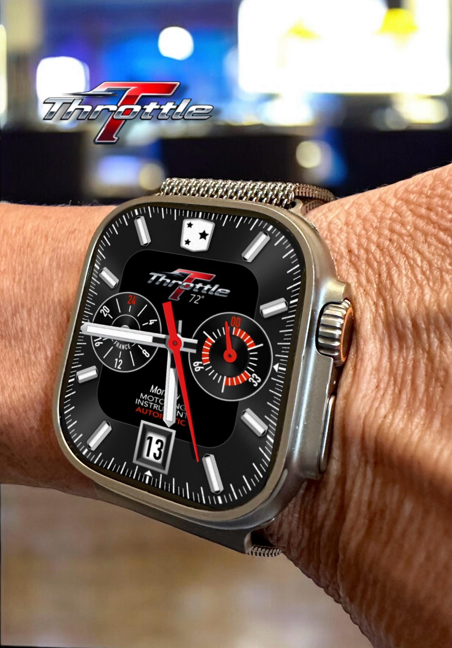 Apple Watch faces Clockology Premium Apple Watch faces for smartwatch Top-rated watch face designs Throttle Racing Automatic