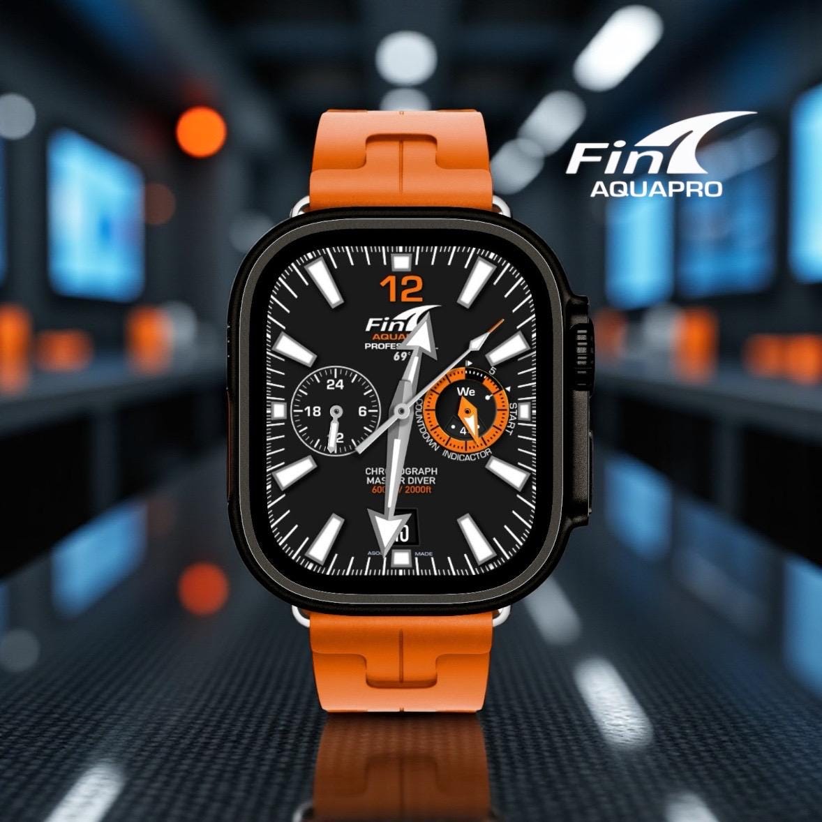 Fin Aquapro Diver Watch Face for Apple Watch Ultra/Series (Clockology Digital Download)