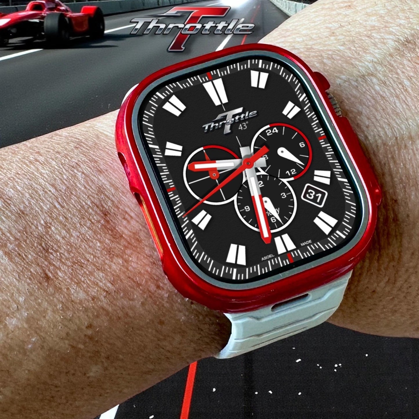 Throttle GT300 Chronograph Apple Watch Face – Racing-Inspired Design (Digital Download) Clockology