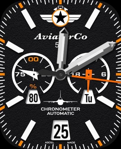AviatorCo Command Chrono Apple Watch Face for Clockology App