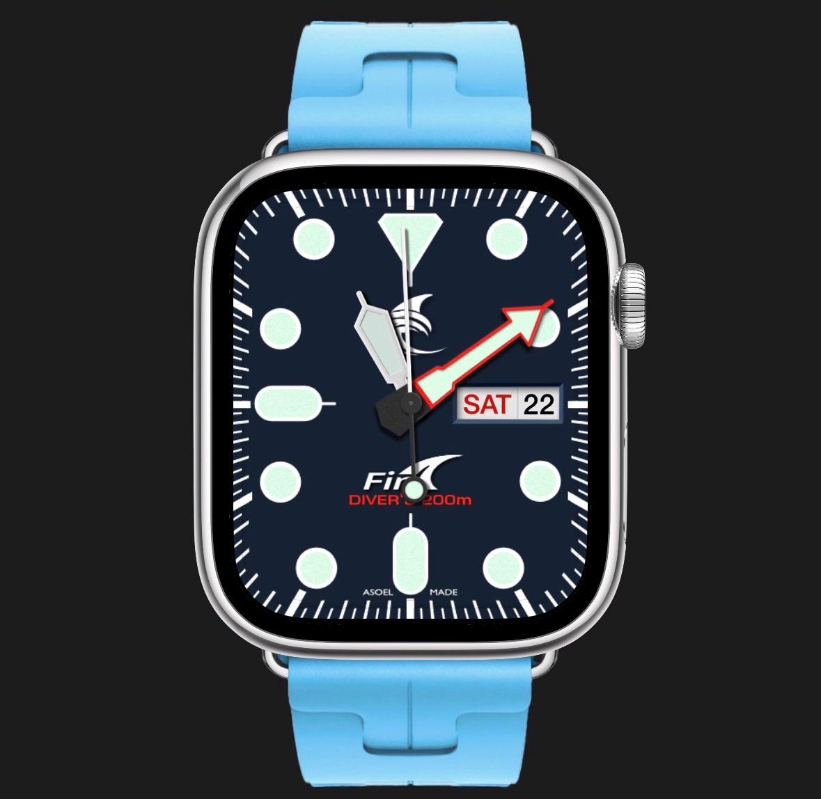 Fin Ocean Classic Watch Face | Clockology Apple Watch Face | Ultra & Series Models | Digital Download