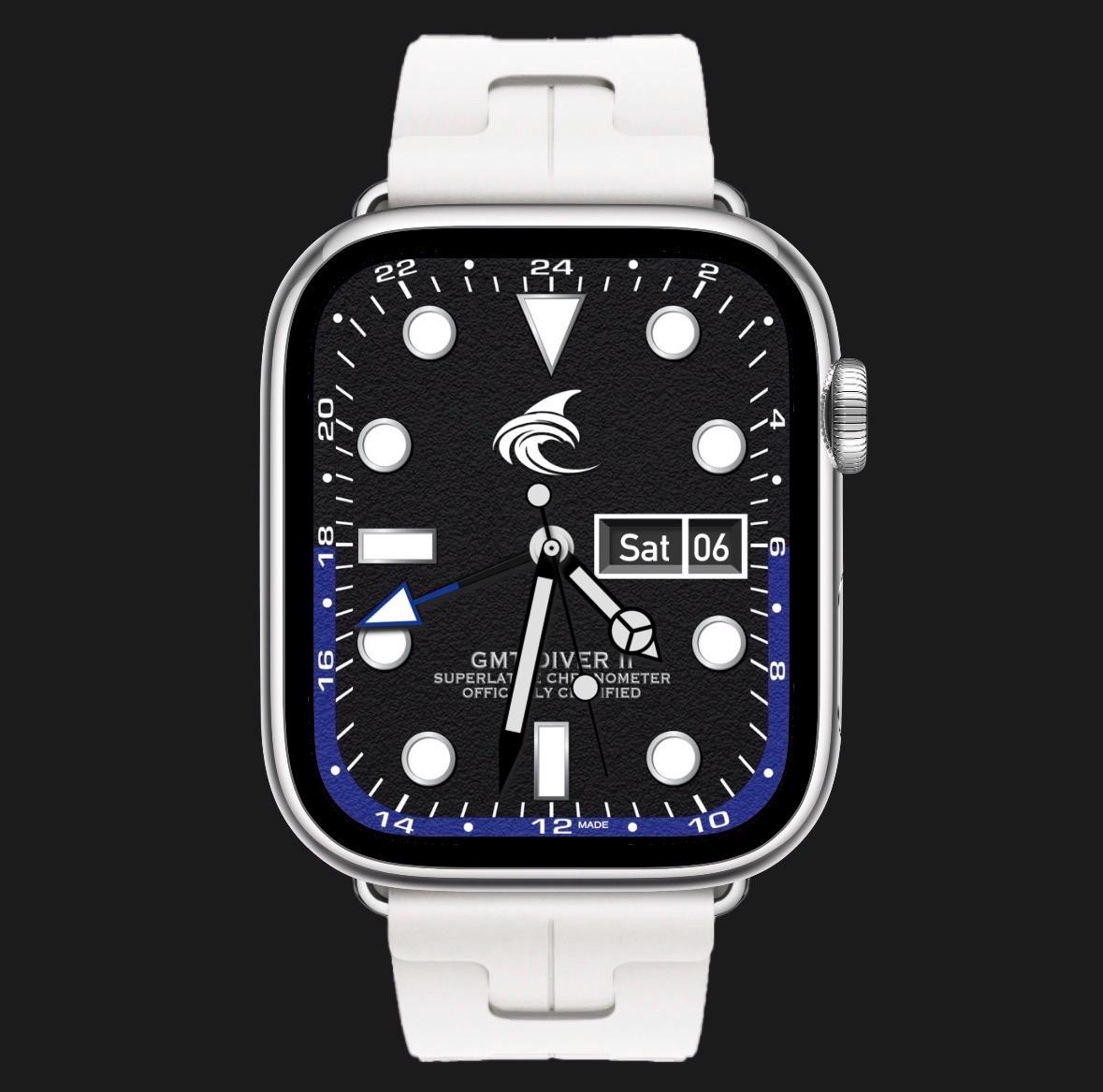Fin GMT Diver II Apple Watch Face | Blue/Red & Blue/Black (Clockology Digital Download)