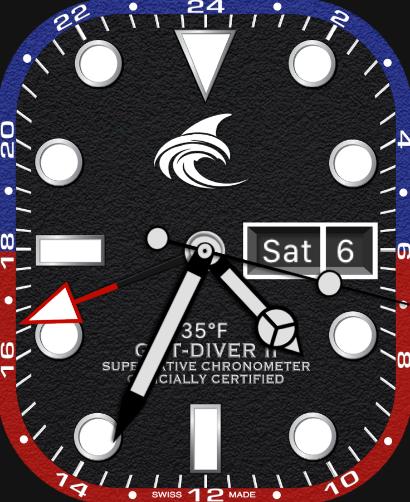 Fin GMT Diver II Apple Watch Face | Blue/Red & Blue/Black (Clockology Digital Download)