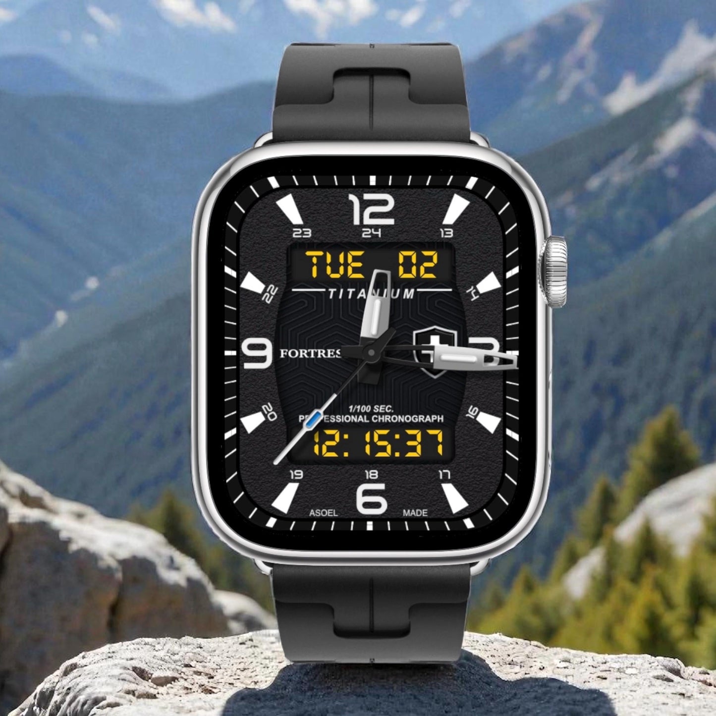 Fortress Military Apple Watch Face: Titan Hybrid Clockology Design