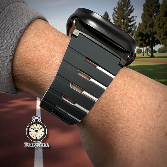 Piano-Key Silicone Apple Watch Band | Magnetic Pin-Push Buckle